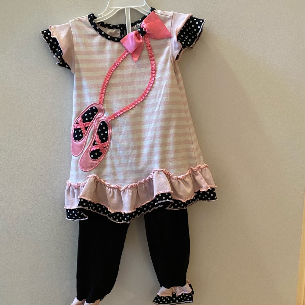 3t girls matching top and bottom, pink